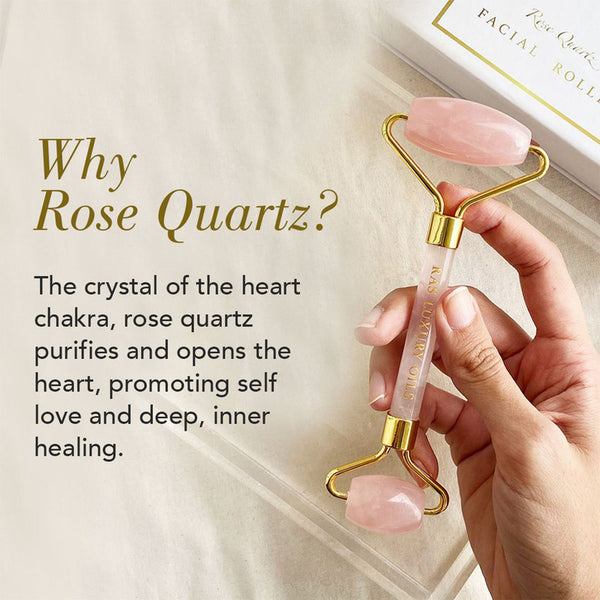 Face Massage Roller | Rose Quartz Crystal | Glowing Skin | Pink