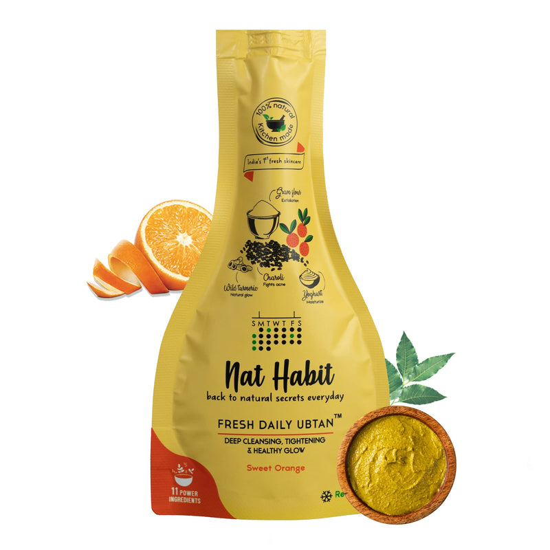 Nat Habit Sweet Orange Ubtan | Glowing Radiance, Dry Skin | 40 g