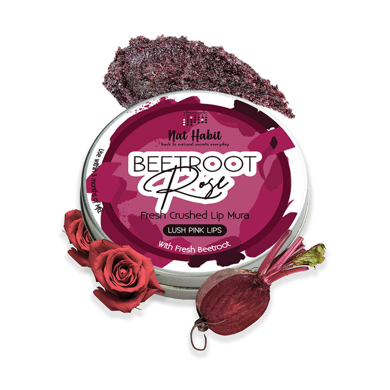 Nat Habit Beetroot Rose Lip Scrub | Smooth Glowing & Dark Lips | 12 g