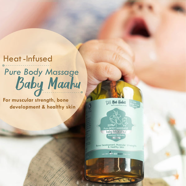 Nat Habit Baby Hair Oil & Body Massage Oil Combo | Pack of 2