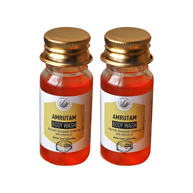 Amrutam Ayurvedic Chandan And Kesar Therapeutic Shower Gel | 30 ml | Pack of 2