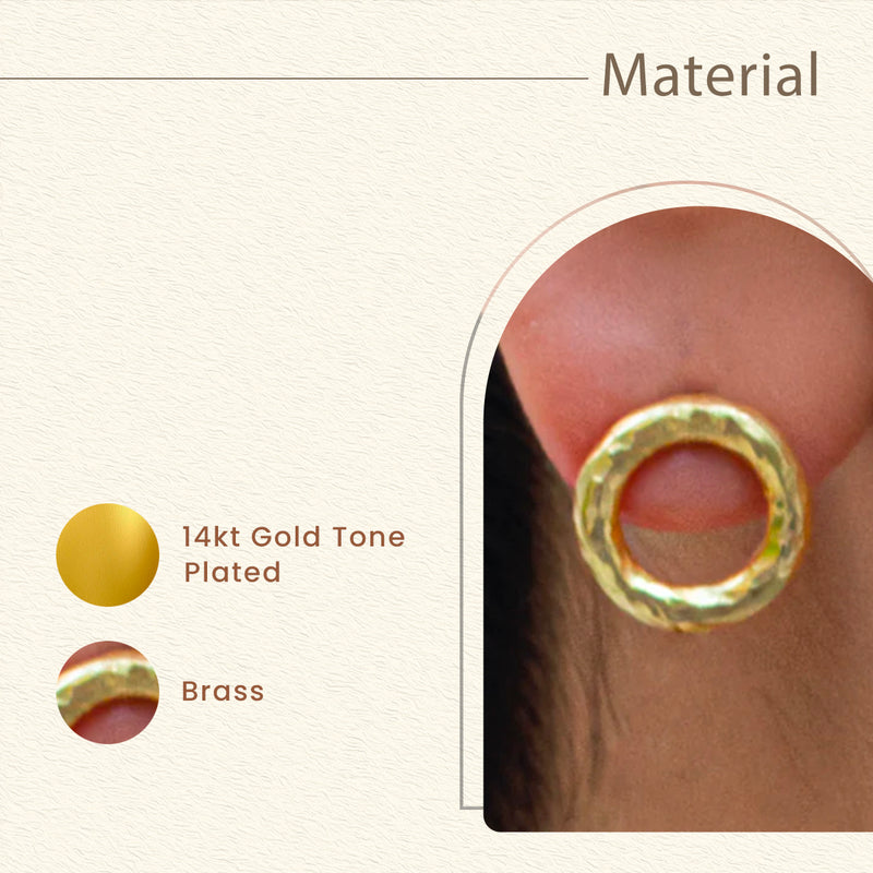 Stud Earrings | Recycled Brass | Gold Toned | 1 cm