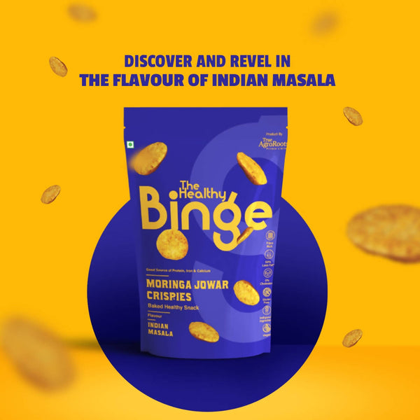 Moringa Jowar crispies | All Natural | No Added sugars| 0% Cholesterol | Indian Masala Flavour | PACK of 6 (40 gm x 6)