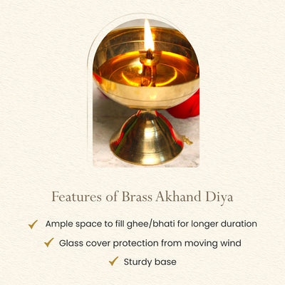 Brass Akhand Diya | Large