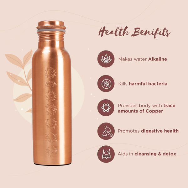 Copper Bottle With Cleaning Brush | 1 Litre