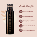 Copper Bottle With Cleaning Brush | 7 Chakra | Brown | 1 Litre