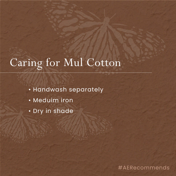 Mulmul Cotton Saree | Hand-Dyed |Handblock Printed | Off-White