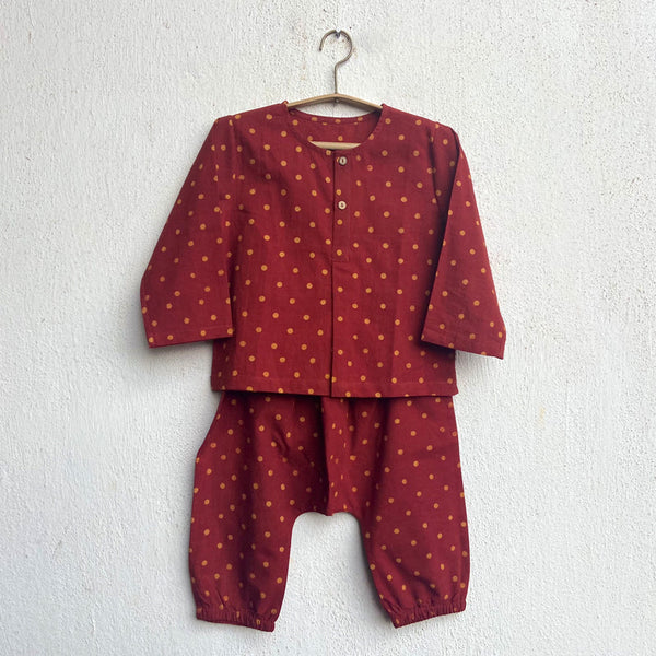 Organic Cotton Kurta Set for Baby | Maroon