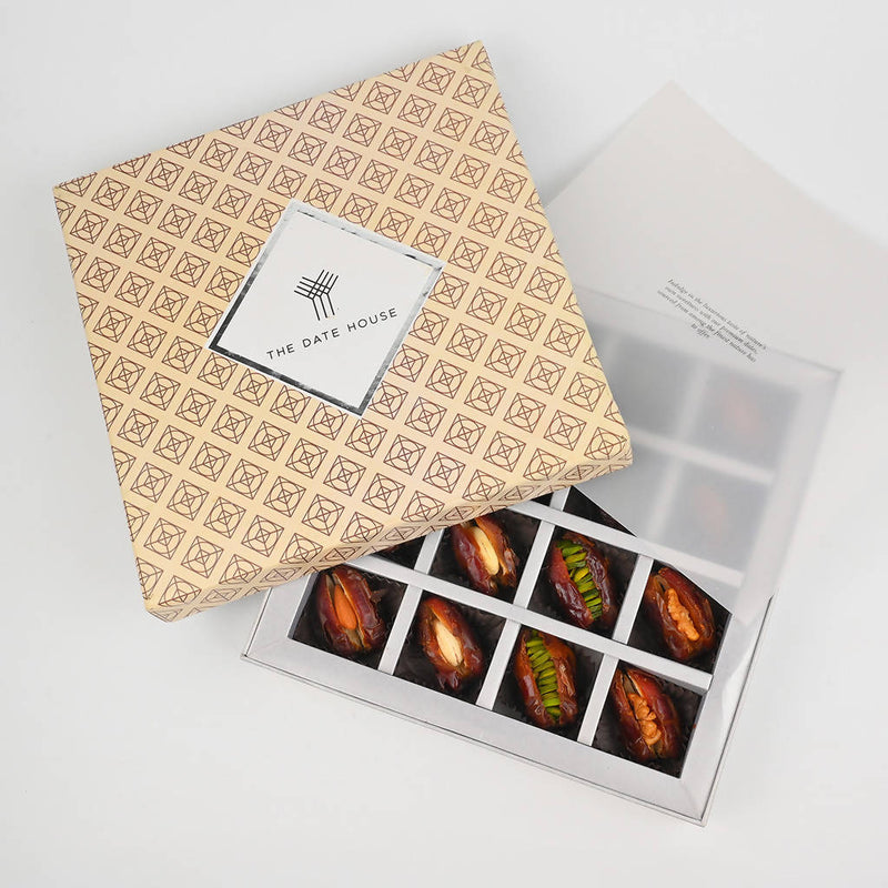 Festive Gifts | Classic Beige Premium Filled Dates Gift Box | 12 Pcs