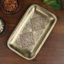 Brass Serving Tray | Rectangular | Hand Painted | 9x6x1 Inches