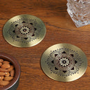 Brass Coasters | Set of 2 | Maroon.