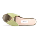 Ethically Sourced Leather Slides | Sage Green & Olive