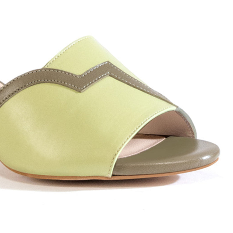 Block Heels for Women | Ethically Sourced Leather | Sage Green & Olive