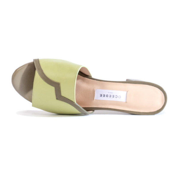 Block Heels for Women | Ethically Sourced Leather | Sage Green & Olive