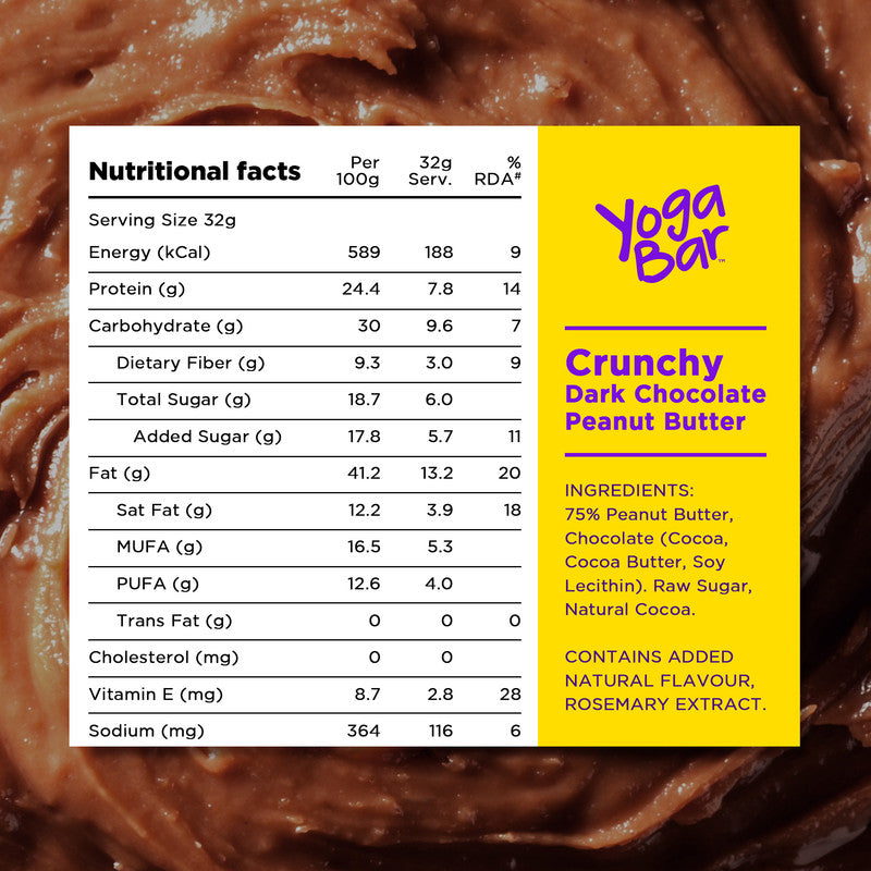 Yoga Bar | Peanut Butter | Gluten Free | Crunchy Dark Chocolate | 400 g