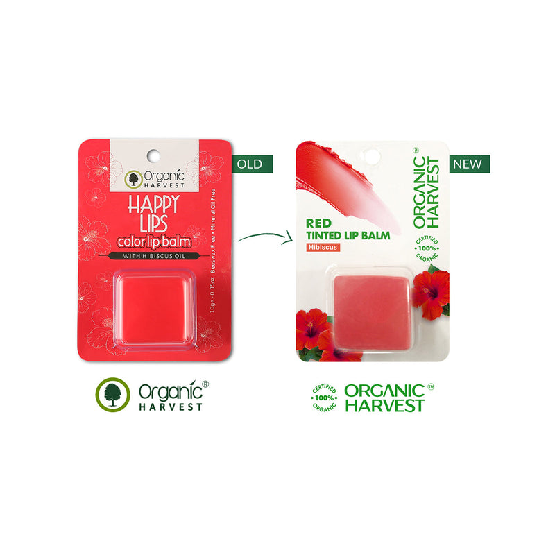 Organic Harvest Red Tinted Lip Balm | Hibiscus |For Women, Men | 10 g