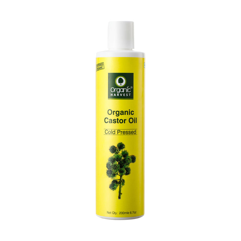 Organic Harvest Cold Pressed Castor Oil| For Moisturizing Skin, Hair & Nail Growth | 200ml.