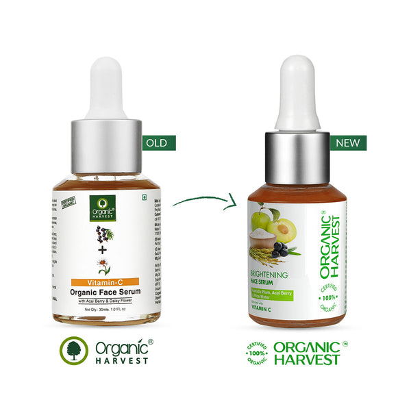 Organic Harvest Brightening Face Serum | Kakadu Plum, Acai Berry & Rice Water | 30ml