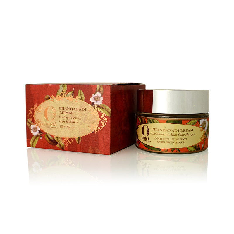 Ohria Ayurveda Clay Masque | Sandalwood & Mint | 50 g | Skin Cooling