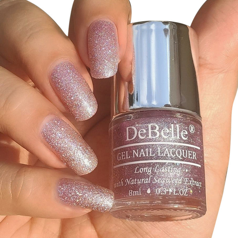 Gel Nail Polish | Cruelty Free | Ophelia Lavender with Holo Glitter | 8 ml