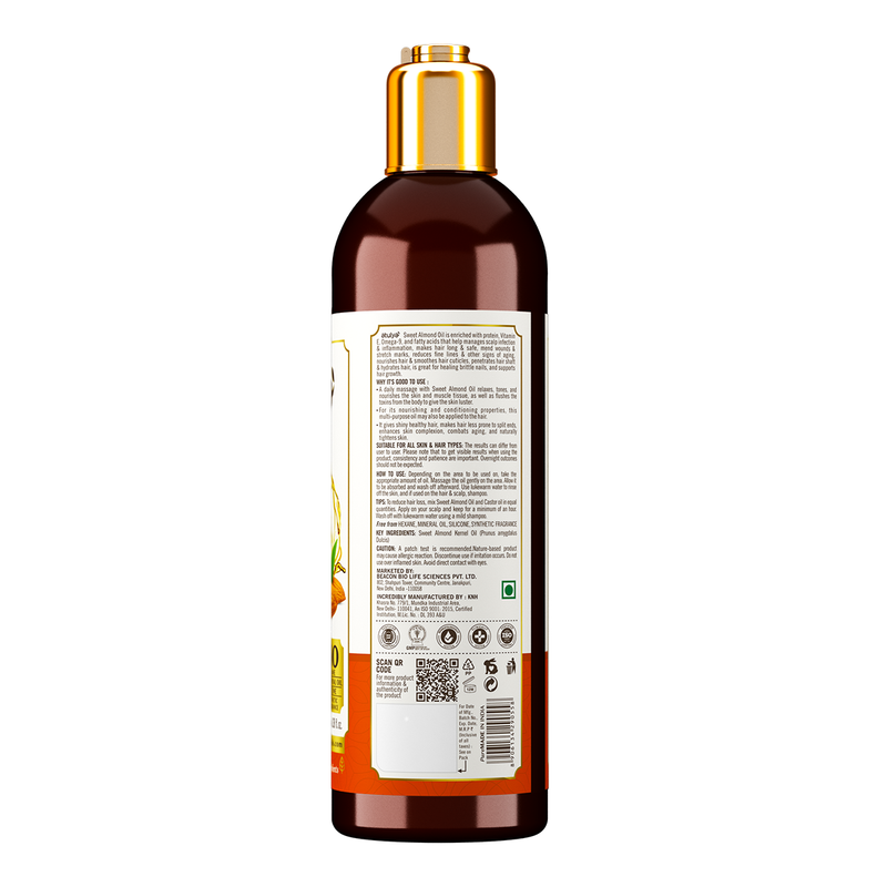 Indus Valley Bio Organic Cold Pressed Sweet Almond Oil for Hair  Skin Buy  bottle of 100 ml Oil at best price in India  1mg