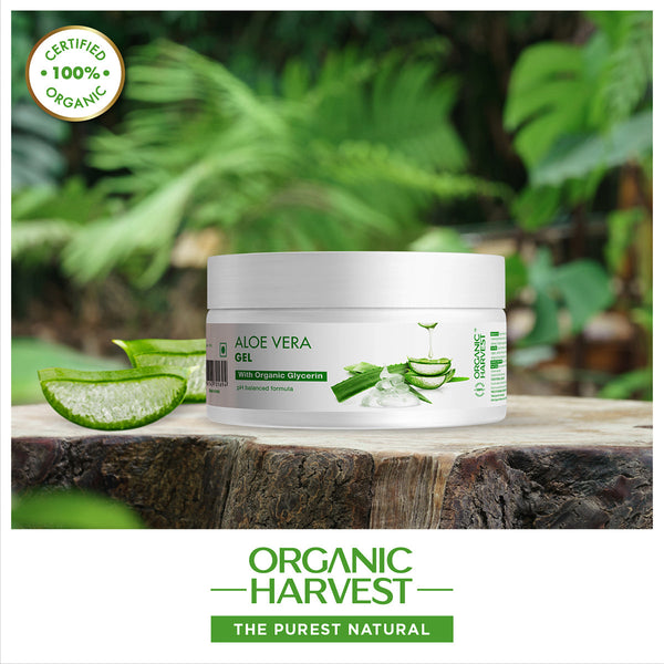 Organic Harvest Aloe Vera Gel | With Organic Glycerine | Moisturizer for Women and Men | 200ml