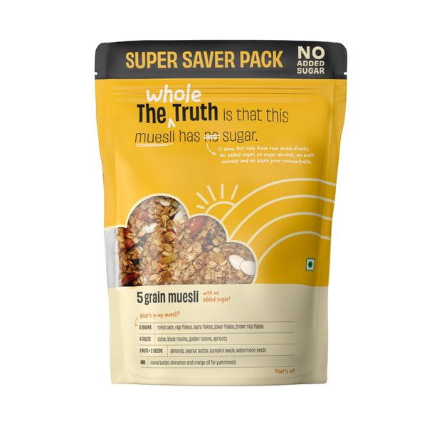 Breakfast Muesli Super Saver Pack | No Added Sugar | 5 Grain Muesli | 750 g