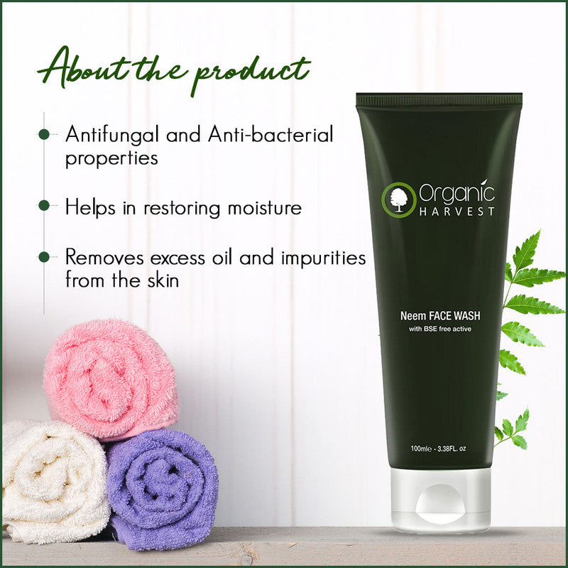 Organic Harvest Acne Control Mattifying Face Wash | Neem & Tulsi | 100 g