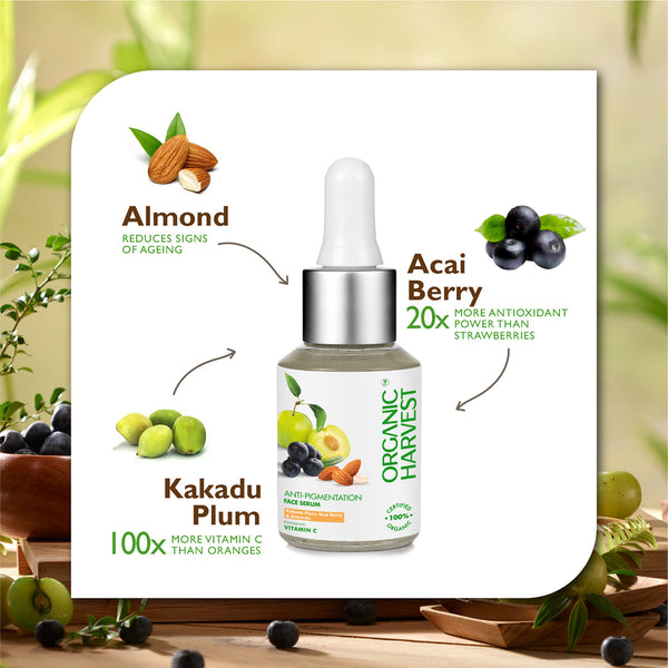 Anti Pigmentation Serum for Face | Kakadu Plum, Acai Berry & Almonds | 30ml