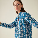 Cotton Shirt | Floral Print | Blue