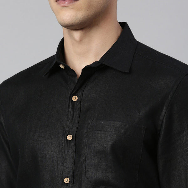 Formal Shirt For Men | Pure Hemp | Black