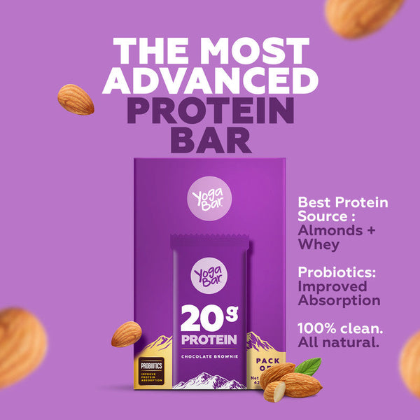 Yogabars 20g No Added Sugar Protein Bars, Hazelnut, Pack of 6