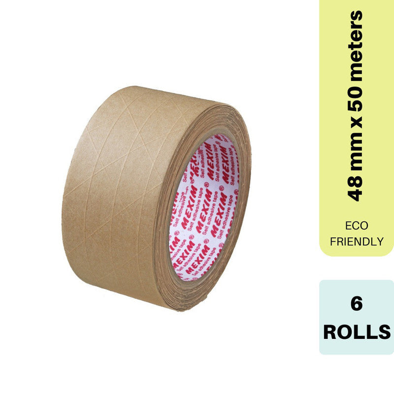 Brown Scrim Reinforced Water Activated Tape 48 mm x 50 Meters