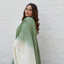 Mul Cotton Dupatta with Tassels | Green & Off White