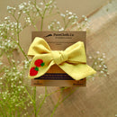 Organic Cotton Ribbon Bow Hair Clip | Yellow