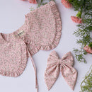 Organic Cotton Hair Bow & Collar for Girls | Pink | Pack of 2