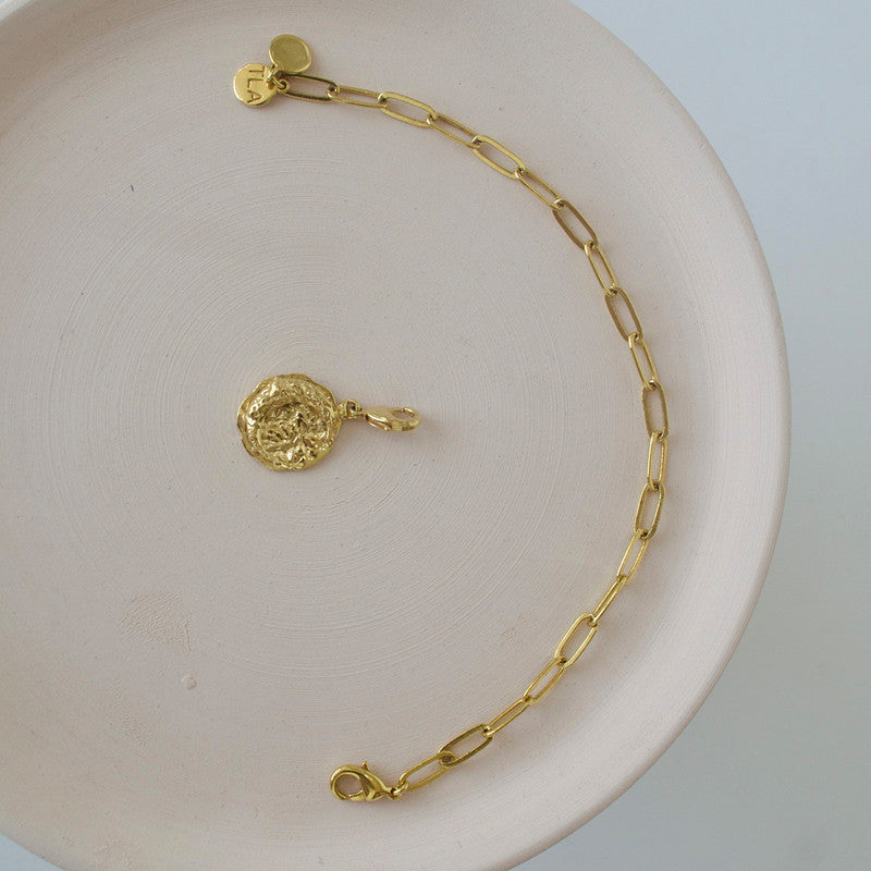 Brass Crescent Moon Charm | Gold Plated