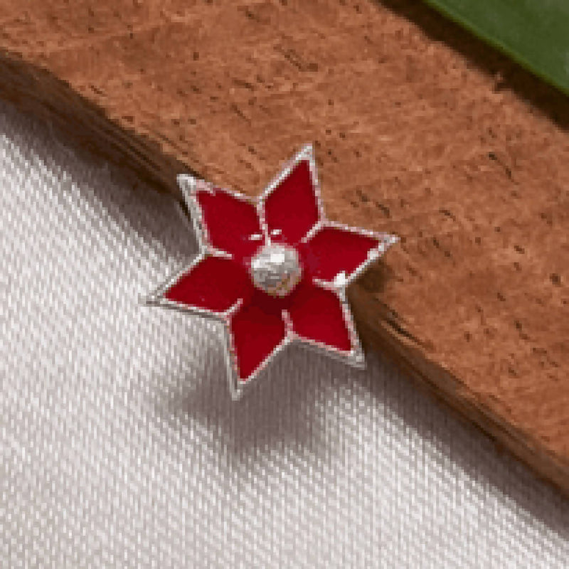 92.5 Silver Nose Stud | Red