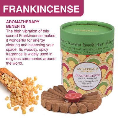 Incense Cones with Holder | Frankincense | 40 Cones