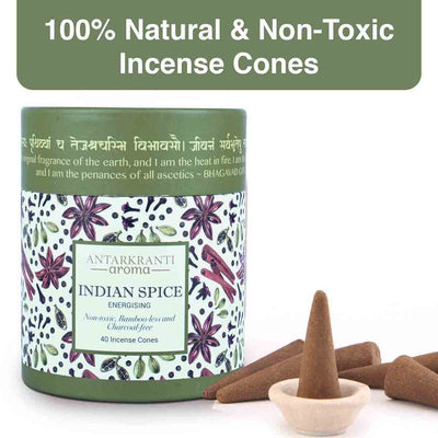 Incense Cones with Holder | Indian Spice | 40 Cones