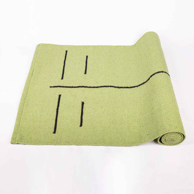 Cotton Yoga Mat with Cloth Backing | 5 mm |  Green