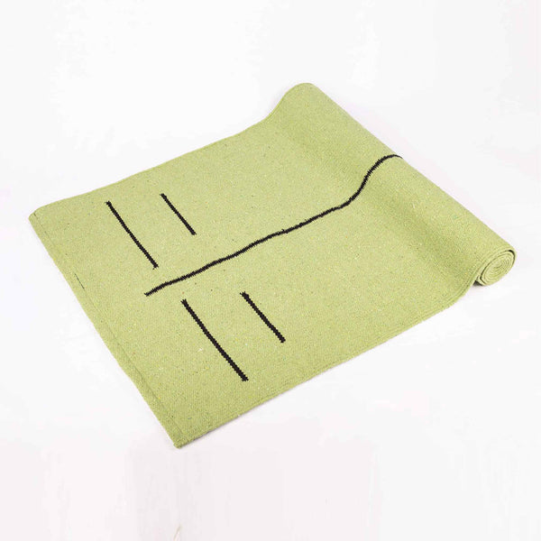 Cotton Yoga Mat with Cloth Backing | 5 mm |  Green