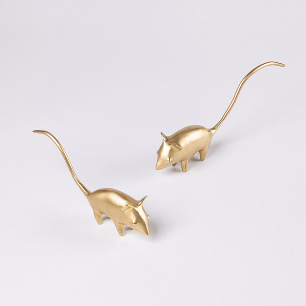 Decor Items | Brass Mouse | Gold | 18 cm