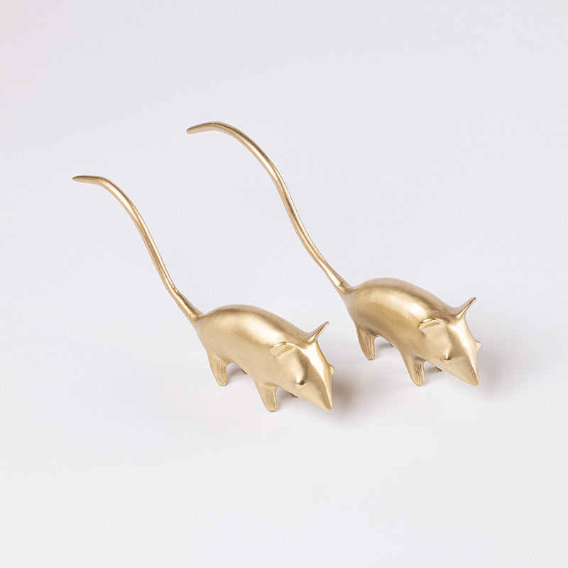 Decor Items | Brass Mouse | Gold | 18 cm