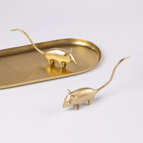 Decor Items | Brass Mouse | Gold | 18 cm