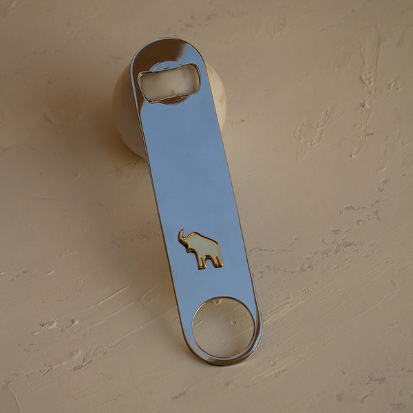 Elephant Bottle Opener | Brass & Stainless Steel | 18 cm