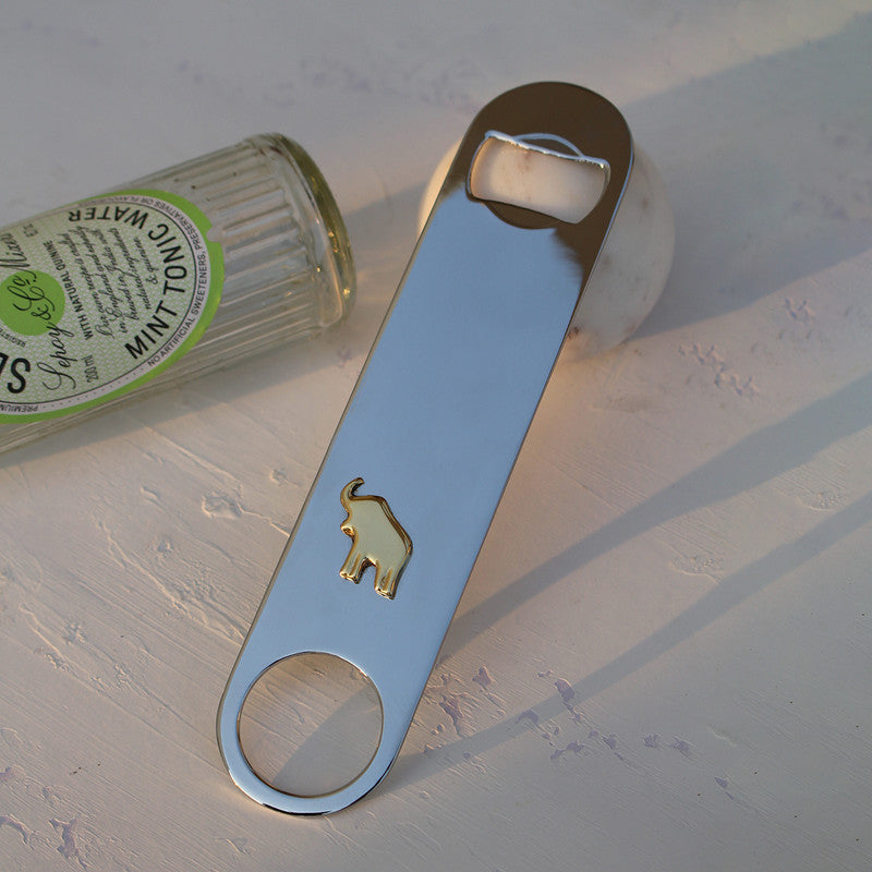 Elephant Bottle Opener | Brass & Stainless Steel | 18 cm