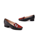 Ethically Sourced Nubuck Leather | Block Heel Loafers | Rust & Black