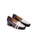 Ethically Sourced Nubuck Leather Loafers | Blue, Light Grey & White