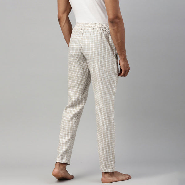 Lounge Pants For Men | Hemp | Beige & White